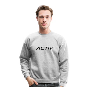 Men's Activ Crewneck Sweatshirt (Black Print) - heather gray