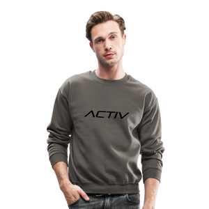 Men's Activ Crewneck Sweatshirt (Black Print) - asphalt gray