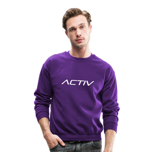 Men's Activ Crewneck Sweatshirt (White Print) - purple