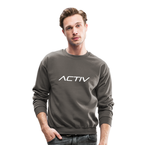 Men's Activ Crewneck Sweatshirt (White Print) - asphalt gray