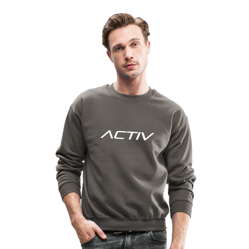 Men's Activ Crewneck Sweatshirt (White Print) - asphalt gray