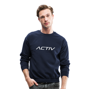 Men's Activ Crewneck Sweatshirt (White Print) - navy