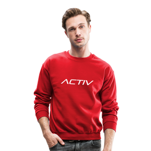 Men's Activ Crewneck Sweatshirt (White Print) - red