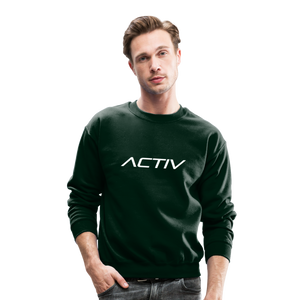 Men's Activ Crewneck Sweatshirt (White Print) - forest green